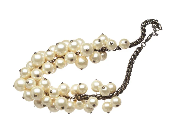 Perlenkette Stil Fliegen Der Luft Perlenkette Aus Tiefseeperlen Als Schmuckstein — Stockfoto