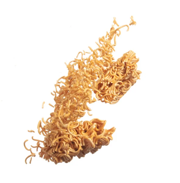 Instant Noodle Fly Explosion Yellow Instant Noodle Float Explode Abstract — Foto de Stock
