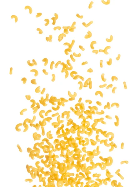 Macaroni Fall Group Yellow Macaronis Pasta Float Explode Abstract Cloud — Stock Photo, Image
