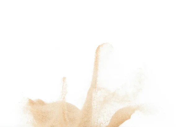 Liten Fin Storlek Sand Flygande Explosion Golden Grain Våg Explodera — Stockfoto