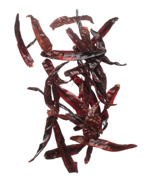 Dried Red Hot Chilli Fall Explosion Dried Red Chilli Float – stockfoto
