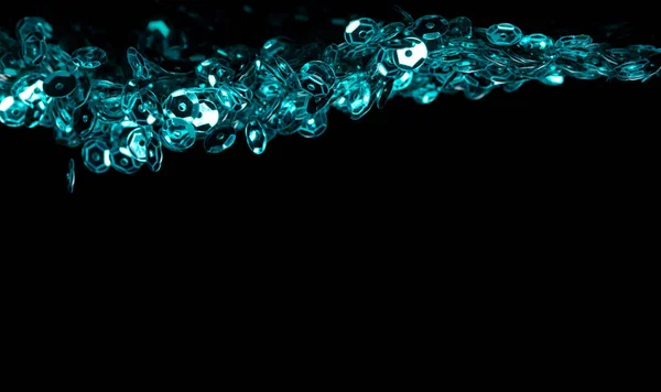 Explosion Paillettes Bleu Métallique Paillettes Scintillement Scintillement Bleu Scintillement Étincelle — Photo