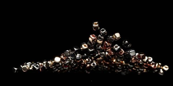 Mode Silber Gold Perlenwürfel Mit Schönen Arbeitsdetails Ist Wertvoll Luxus — Stockfoto