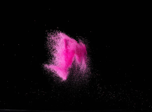 Růžový Písek Výbuch Zrnitého Zrna Výbuch Abstraktní Mraky Létají Šplouchající — Stock fotografie