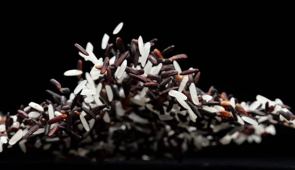 Японский Риккарри Летит Взрывом Белозерновые Рисы Падают Абстрактной Мухой Всплеск — стоковое фото