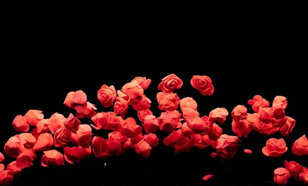 Flor Rosa Roja Pequeña Explosión Muchas Rosas Poliestireno Presentan Amor — Foto de Stock