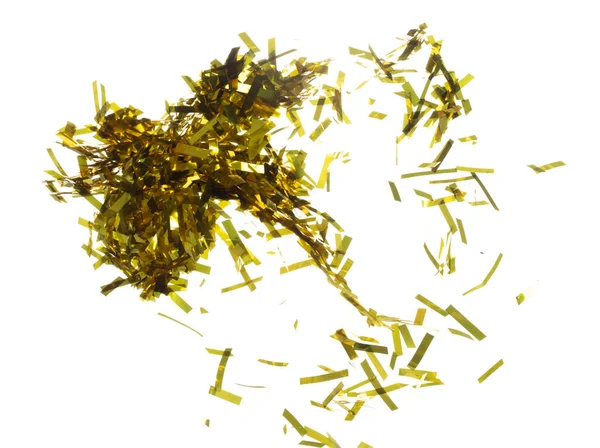 Folha Confetti Dourada Cair Espirrando Ouro Confetti Foil Explosão Voando — Fotografia de Stock