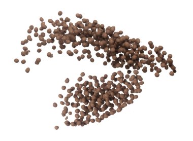 Clay Drainage 'ın büyük topu yere düştü ve havada patladı. Clay Drainage topu şekil biçimi şeklinde bir patlamayla sıçradı. Beyaz arkaplan yüksek hız deklanşör dondurma hareketini izole etti