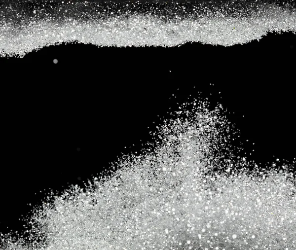 Вибуховий Металевий Срібний Блиск Іскри Срібний Блиск Блискучого Порошку Святкує — стокове фото