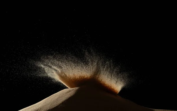 Djup Påverkan Sand Backen Och Stänk Över Hela Området Sand — Stockfoto