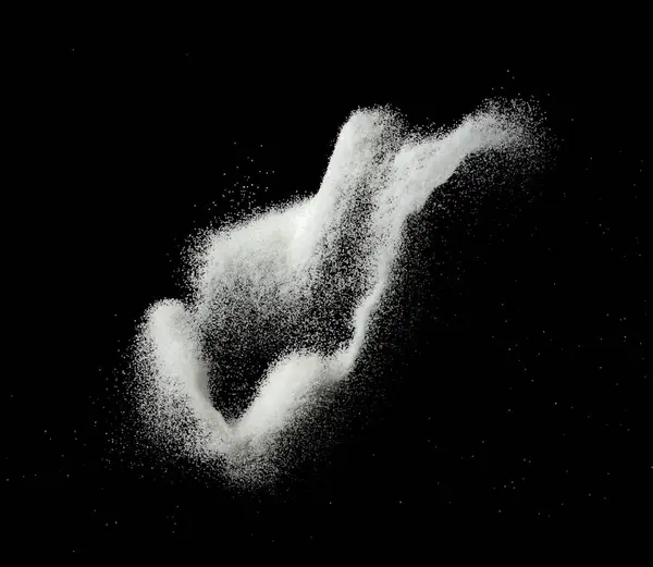 White Sand Flygande Explosion Partikel Dot Grain Våg Explodera Abstrakt — Stockfoto