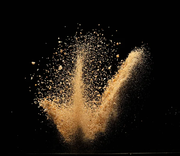 Velká Písečná Exploze Zlatá Vlna Exploduje Abstraktní Mraky Létají Žluté — Stock fotografie