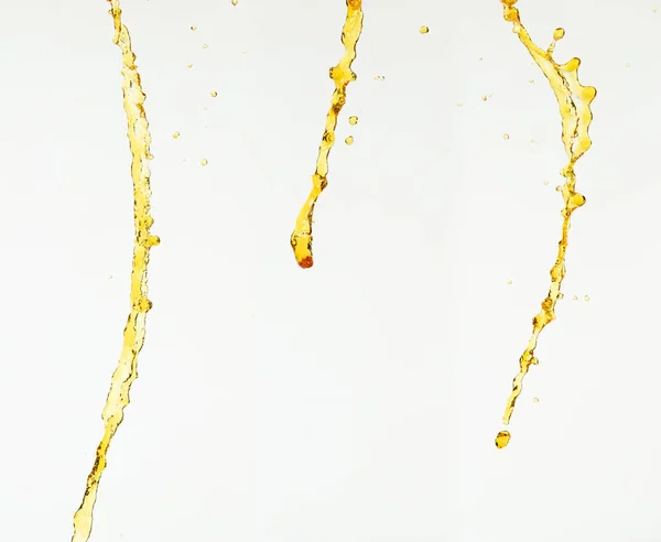 Pomarańczowy Sok Cytryny Lub Olej Rozprysk Smaru Płynny Złoty Żółty — Zdjęcie stockowe