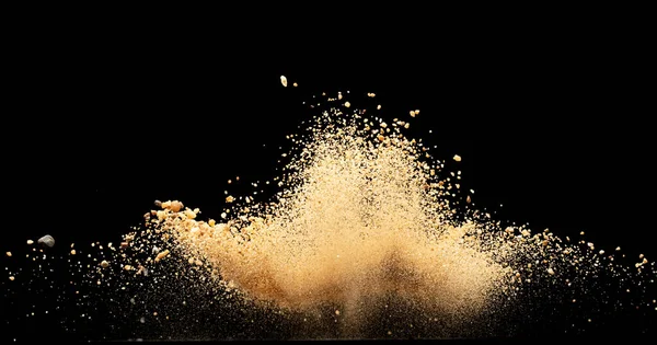 Velká Písečná Exploze Zlatá Vlna Exploduje Abstraktní Mraky Létají Žluté — Stock fotografie