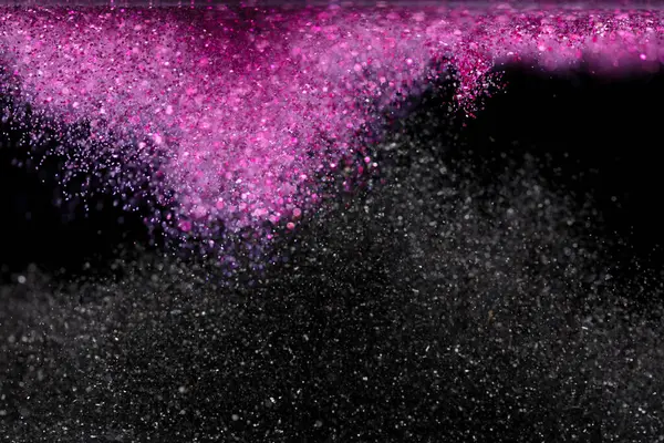 Explosion Metallic Pink Black Glitter Sparkle Choky Glitter Powder Spark — Stock Photo, Image