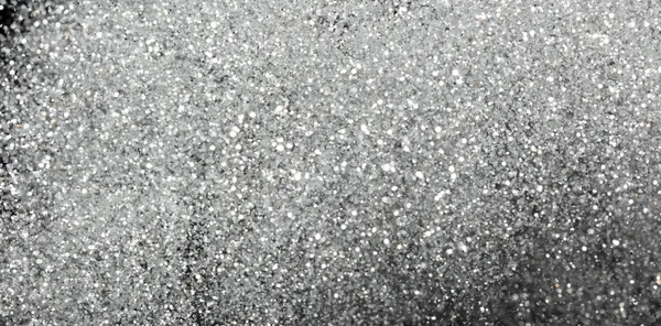 Explosion Metallic Silver Glitter Sparkle Silver Glitter Powder Spark Blink — Stock Photo, Image