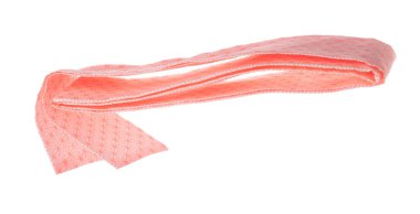 Obi sahibi Japon Geleneksel Komono ekipmanları havada kavisli uçuyor. Obi kumaş sahibi Japon geleneksel Komono 'nun belinde tören için güzel elbiseler var. Beyaz arkaplan izole