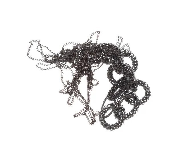 Collier Argent Style Perle Inoxydable Voler Dans Air Collier Métal — Photo
