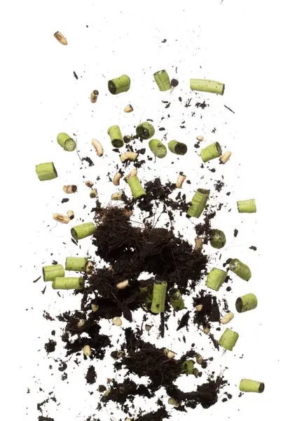 Chop Long Yard Bean Seed Mix Soil Fertilizer Fly Fall — Stock Photo, Image