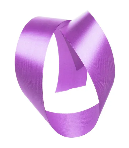 Фиолетовая Фиолетовая Лента Долго Летит Воздухе Блестящими Поворотами Фиолетовую Ленту — стоковое фото