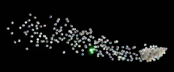 Flying Diamond Crystal Bead Sparkle Precious Gems Stone Diamond Spark — Stock Photo, Image