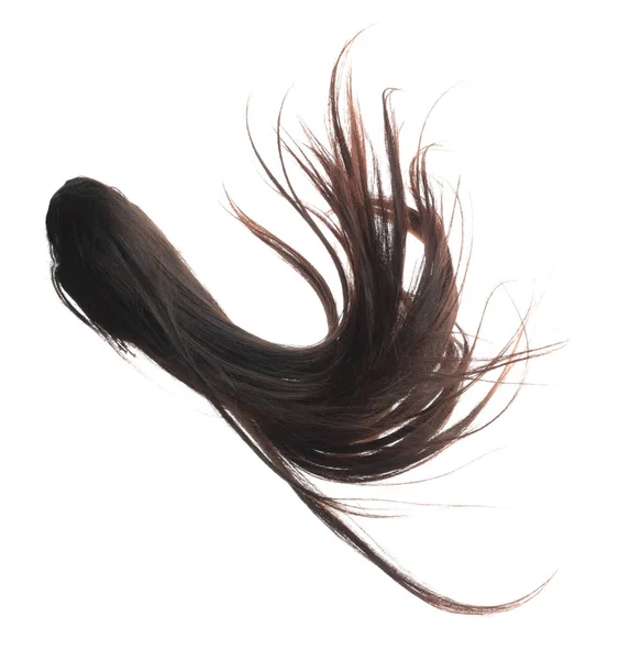 Long Straight Wig Hair Style Fly Fall Explosion Black Brunette — Stock Photo, Image