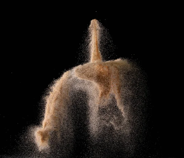 Natuurlijke Zand Vliegende Explosie Deeltjes Dot Graan Golf Exploderen Een — Stockfoto