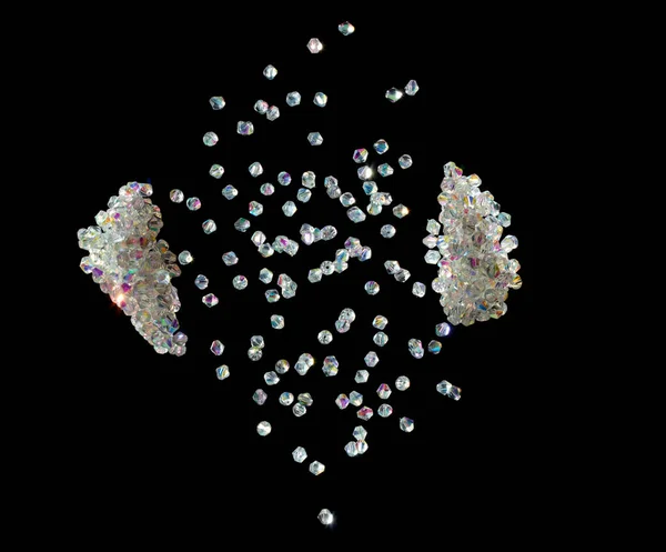 Flying Diamante Bolas Cristal Brillo Gemas Preciosas Piedra Diamante Chispa — Foto de Stock