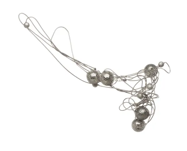 Silberschmuck Perlen Stil Halskette Fliegen Der Luft Silberdraht Schmuckperlenkette Als — Stockfoto
