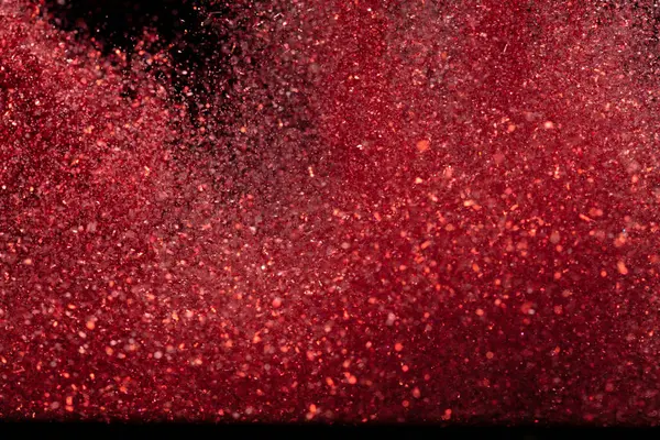 Wybuch Metaliczny Błysk Czerwony Brokat Róża Brokat Proszek Iskra Mrugnięcie — Zdjęcie stockowe