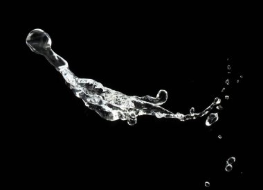 Şekil olarak atılan su, havadaki su hattına sıçrar ve hareketli dondurucu atışı durdurur. Net doku grafik kaynak elementleri için şekil biçimi Su, siyah arkaplan izole