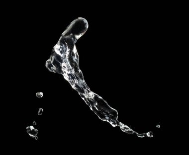 Şekil olarak atılan su, havadaki su hattına sıçrar ve hareketli dondurucu atışı durdurur. Net doku grafik kaynak elementleri için şekil biçimi Su, siyah arkaplan izole