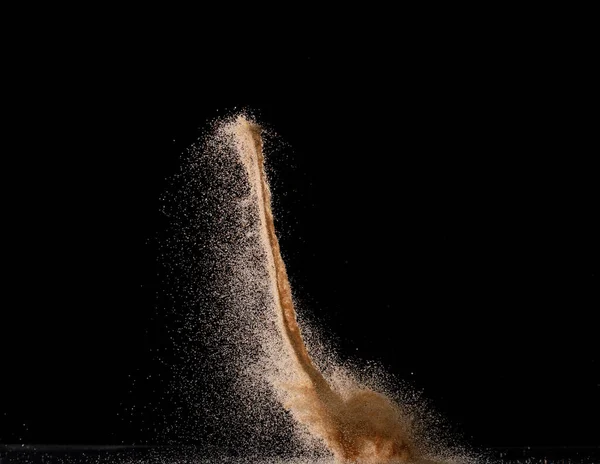 Natural Sand Flying Explosion Particle Dot Grain Wave Explode Abstract — Stock Photo, Image