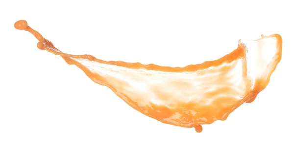 Orangensaft Ergießt Sich Form Einer Linie Orangensaftig Flatternde Explosion Der — Stockfoto