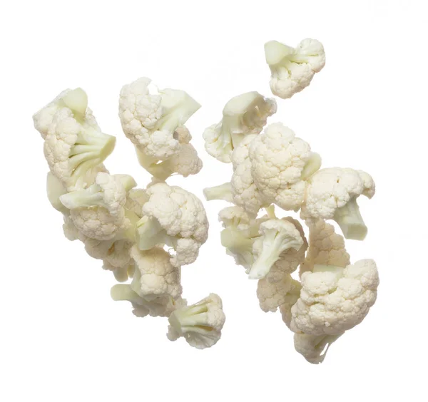 Cauliflower Fly Fall Mid Air Green Fresh Vegetable Cauliflower Cut — Stock Photo, Image
