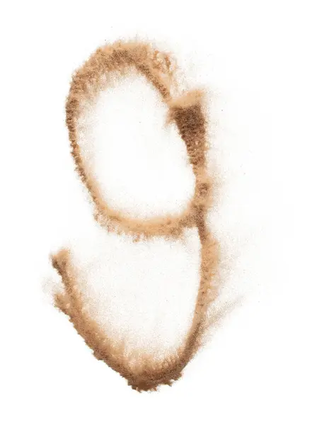 Дев Ять Англійських Номерів Зроблених Піску Вибуху Розсіяним Англійським Числом — стокове фото
