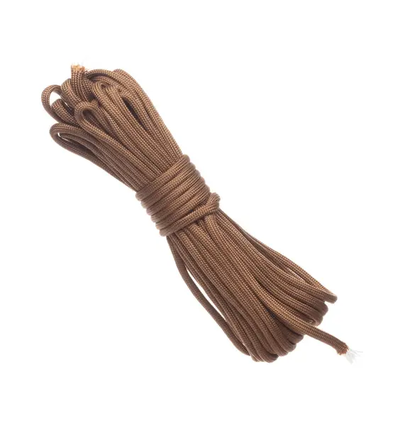 Brown Climbing Rope Roll Fly Air Strong Safety Climbing Rope — Stock Photo, Image