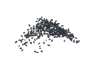 Kara fasulye patlaması, kara fasulye soyut bulut sineğini patlattı. Havaya bezelye tohumu sıçraması, yiyecek nesnesi tasarımı. Seçici odak dondurma görüntüsü beyaz arkaplan izole