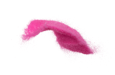 Chocky Pembe Kum Patlaması, menekşe kum tanecikleri patlaması. Soyut bulut sineği, içine hava sıçratma. Beyaz arkaplan izole edilmiş yüksek hızlı deklanşör, dondurucu hareket atıyor