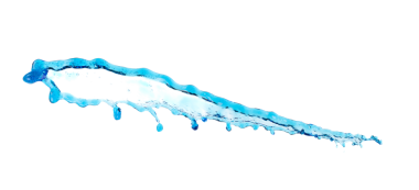 Shape form droplet of blue Water splashes into drop water line tube attack fluttering in air and stop motion freeze shot. Splash blue Water texture graphic resource elements, White background isolated