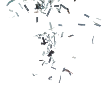 Gümüş Konfeti folyosu yere düşüyor. Gümüş Konfeti Foil patlaması, soyut bulut sineği. Birçok Parti simleri birçok grupta dağılır. Beyaz arkaplan yüksek hız deklanşör dondurma hareketini izole etti