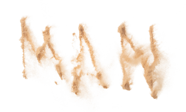 Kum Mektubu Metni. Kum Patlamasının kaligrafi alfabe İngilizce alfabesindeki MAN metinleriyle. Beyaz arkaplan izole edilmiş atık parçacık nesnesi