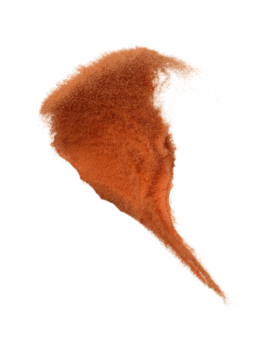 Turuncu Kum Fırtınası Çölü 'nün etrafında rüzgar esintisi dönüyor. Tuğla turuncu kum fırtınası ve yüksek rüzgar. Etrafında ince kum çemberi, beyaz arkaplan izole edilmiş atık parçacık element nesnesi