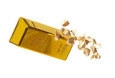 Havada altın külçeleri havada uçuşuyor. Altın külçesi standardı, ekonomik zenginlik ve para tasarrufunu finanse etmek için banka rezervleridir. Beyaz arkaplan izole