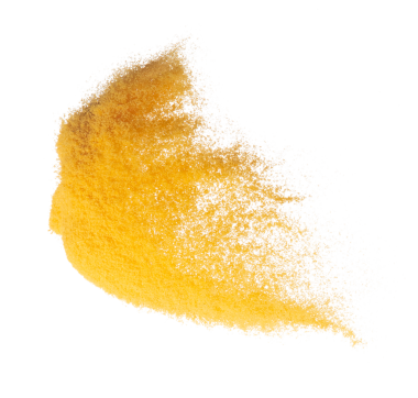 Küçük ölçekli sarı kum uçan patlama, altın rengi kum tanecikleri patlar. Soyut bulut sineği. Sarı renkli kum damlaları içine hava atıyor. Beyaz arka plan izole edilmiş yüksek hızlı deklanşör, fırlatma