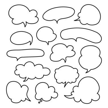 Konuşma baloncukları. Boş bulut. Web siteleri ve uygulamalar için vektör simgesi. Beyaz arkaplanda izole