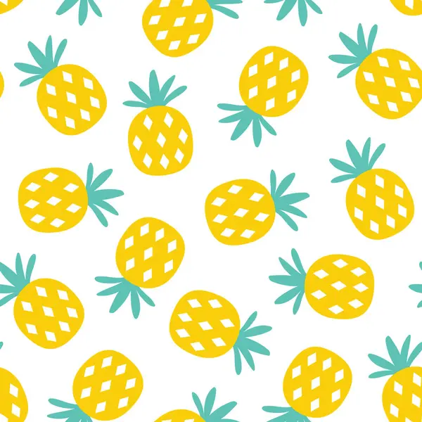 Çok renkli ananas desenli. Kağıt kumaş ve ananas ambalajlı yaz deseni. El çizimi.
