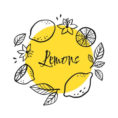 Yaz limon pankartı, kartpostallar ve posterler için..