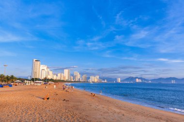 Genel manzara Nha Trang plajı. Nha Trang, Vietnam - 14 Kasım 2024