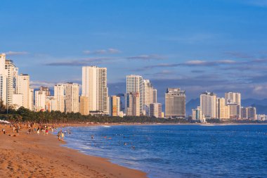 Genel manzara Nha Trang plajı. Nha Trang, Vietnam - 14 Kasım 2024